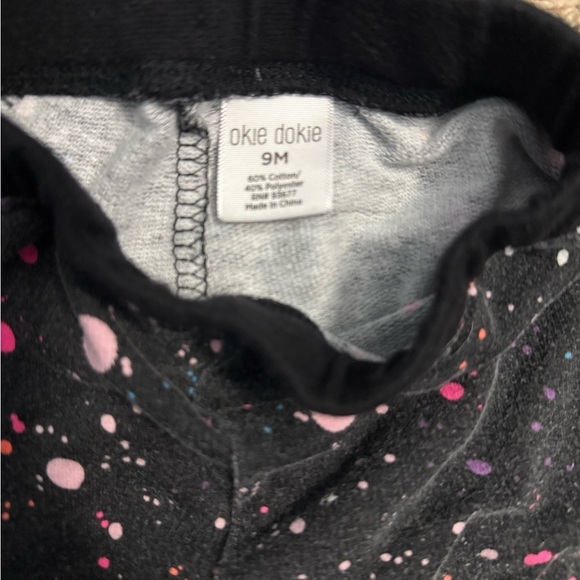 Okie Dokie Black and Pink Artistic Leggings - Picture 3 of 3